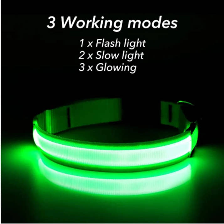 GlowPaw Collar™ Adjustable LED Pet Collar